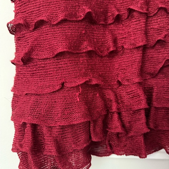 Max Studio Burgundy Ruffle Mini Dress - Picture 2 of 5